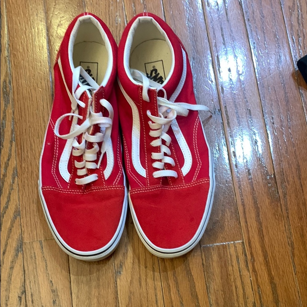 Vans Classic Red and White Shoes